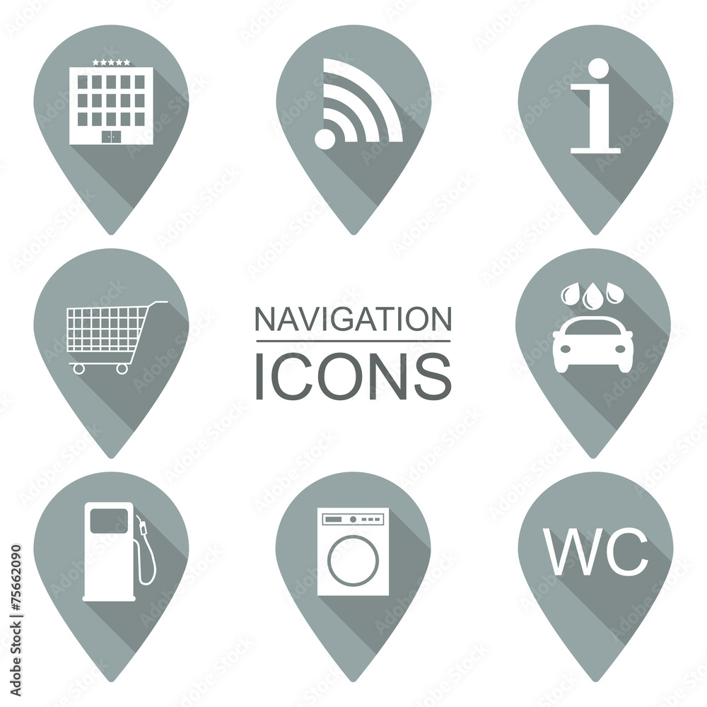 Set of navigation icons. Flat design. Service industries. vector Set of navigation icons. Flat design. Service industries. vector