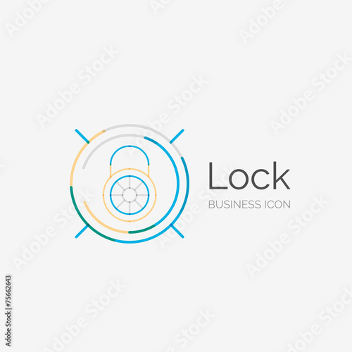 Thin line neat design logo, lock concept