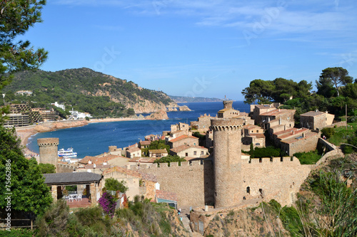 View of the city of Tossa de Mar in Girona, Spain