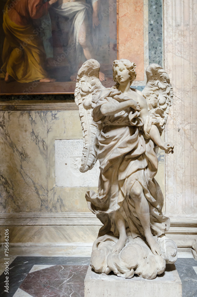 angel statue, marble, Pantheon, Rome, Italy