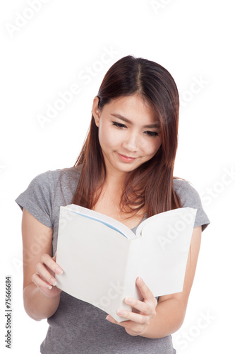 Young Asian woman with a book