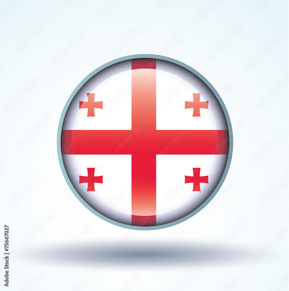 Flag set of Georgia, vector illustration