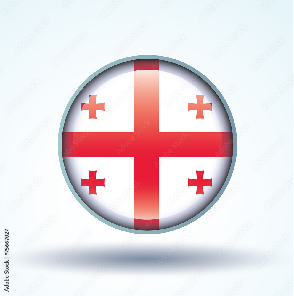 Fototapeta premium Flag set of Georgia, vector illustration