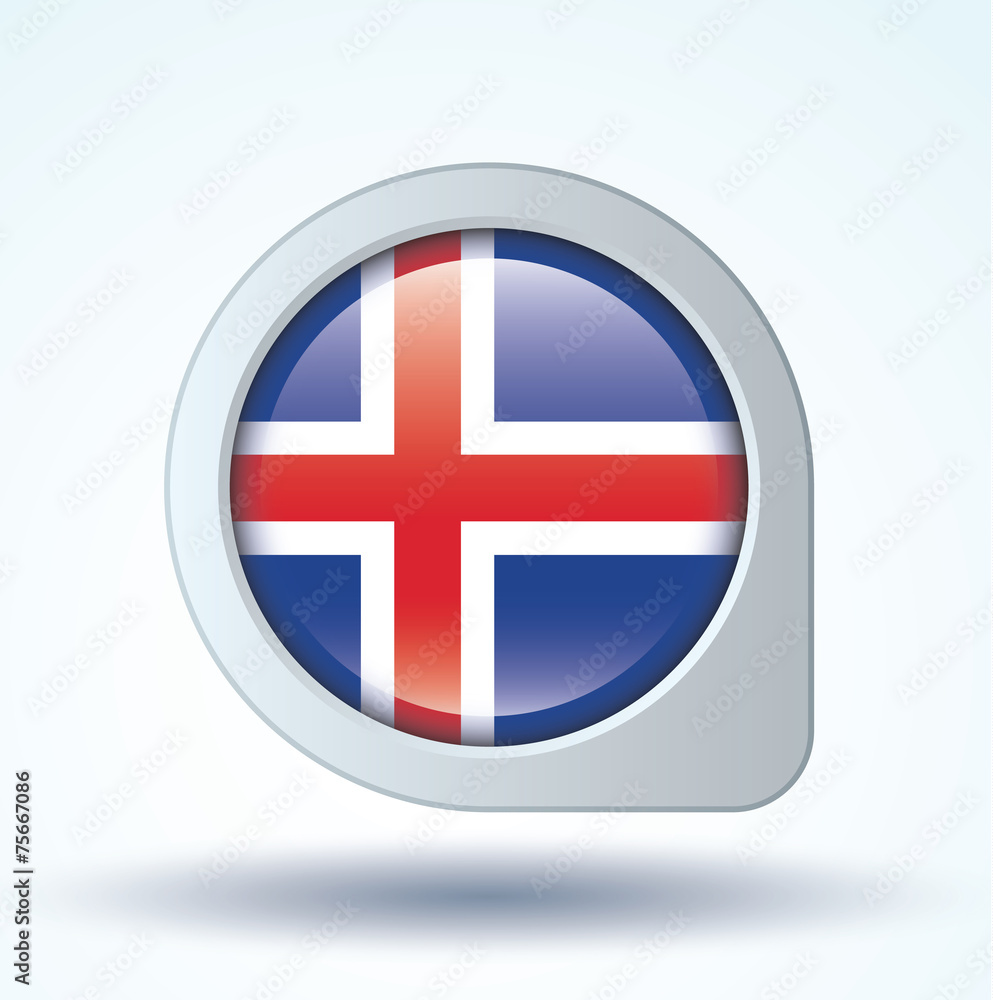 Obraz premium Flag set of Iceland, vector illustration
