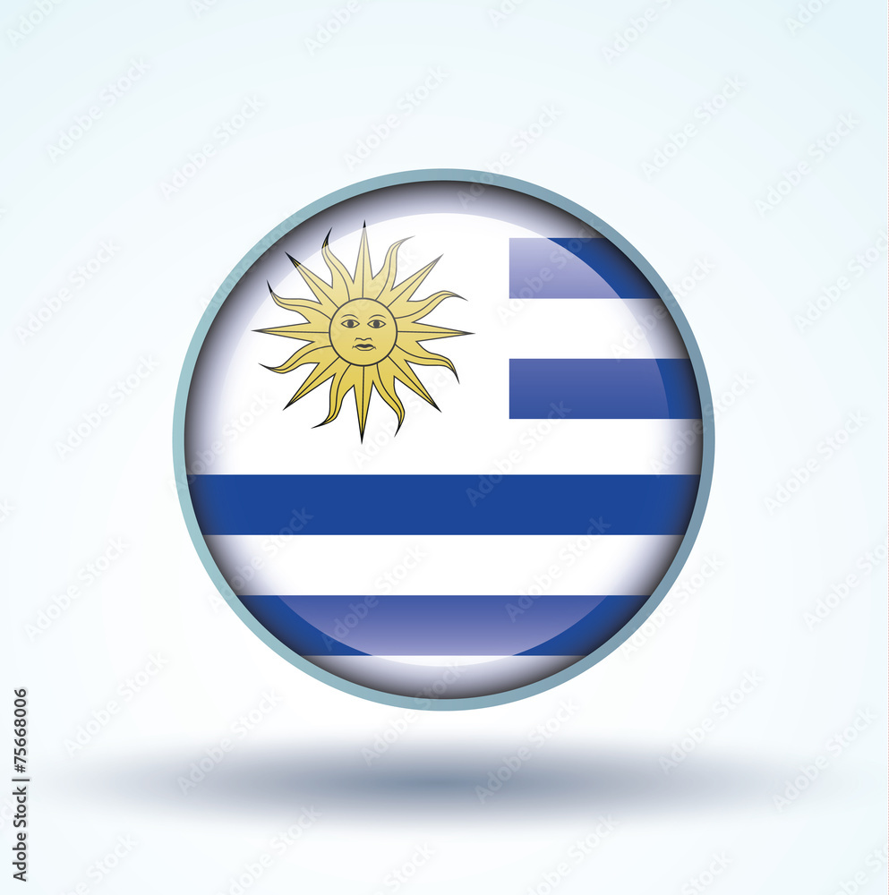 Fototapeta premium Flag set of Uruguay, vector illustration