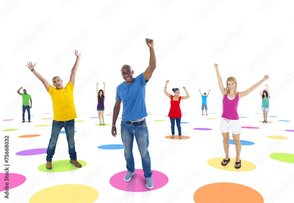 Youth Network Cheerful Togetherness Concept Youth Network Cheerful Togetherness Concept