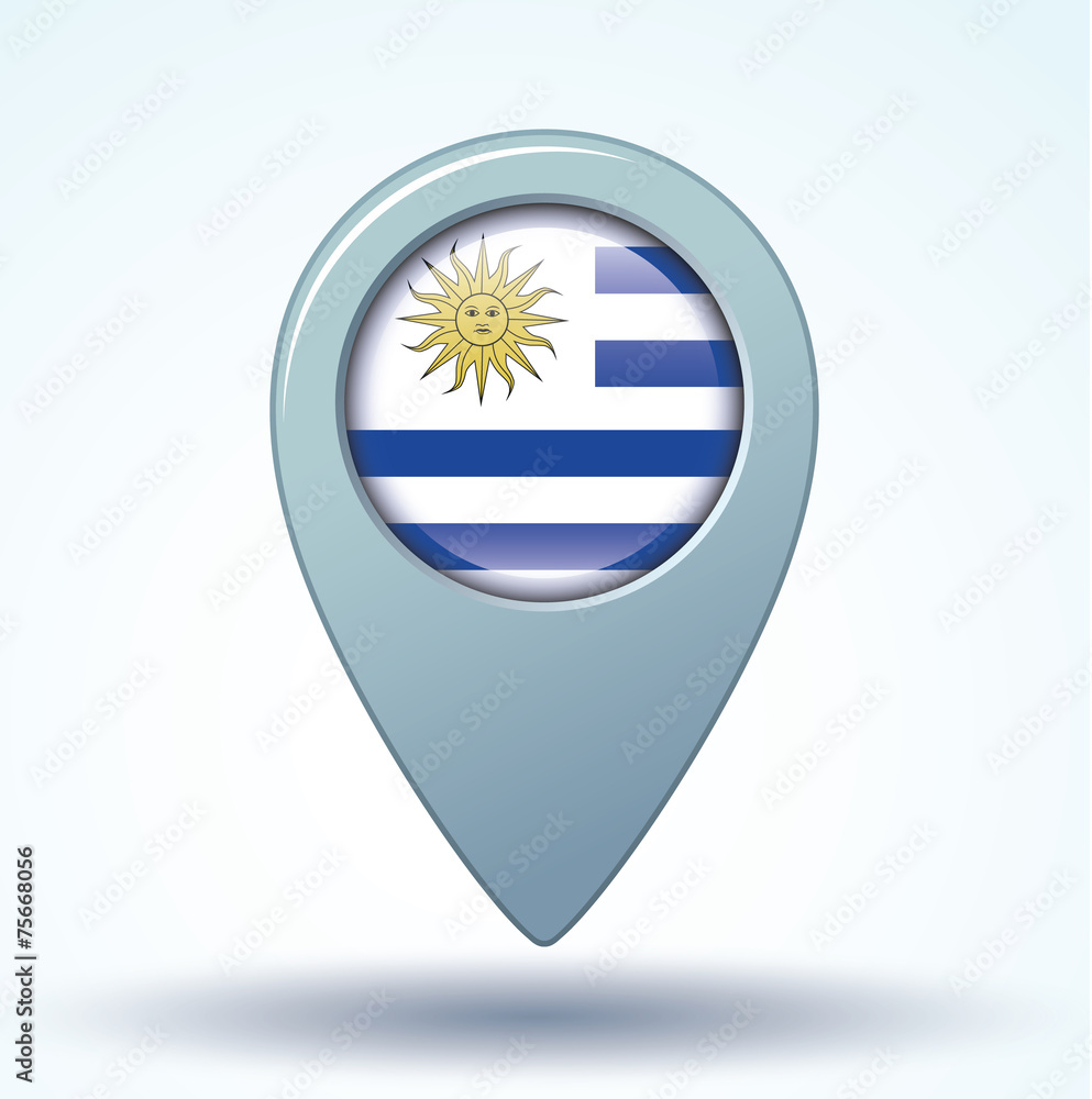 Fototapeta premium Flag set of Uruguay, vector illustration