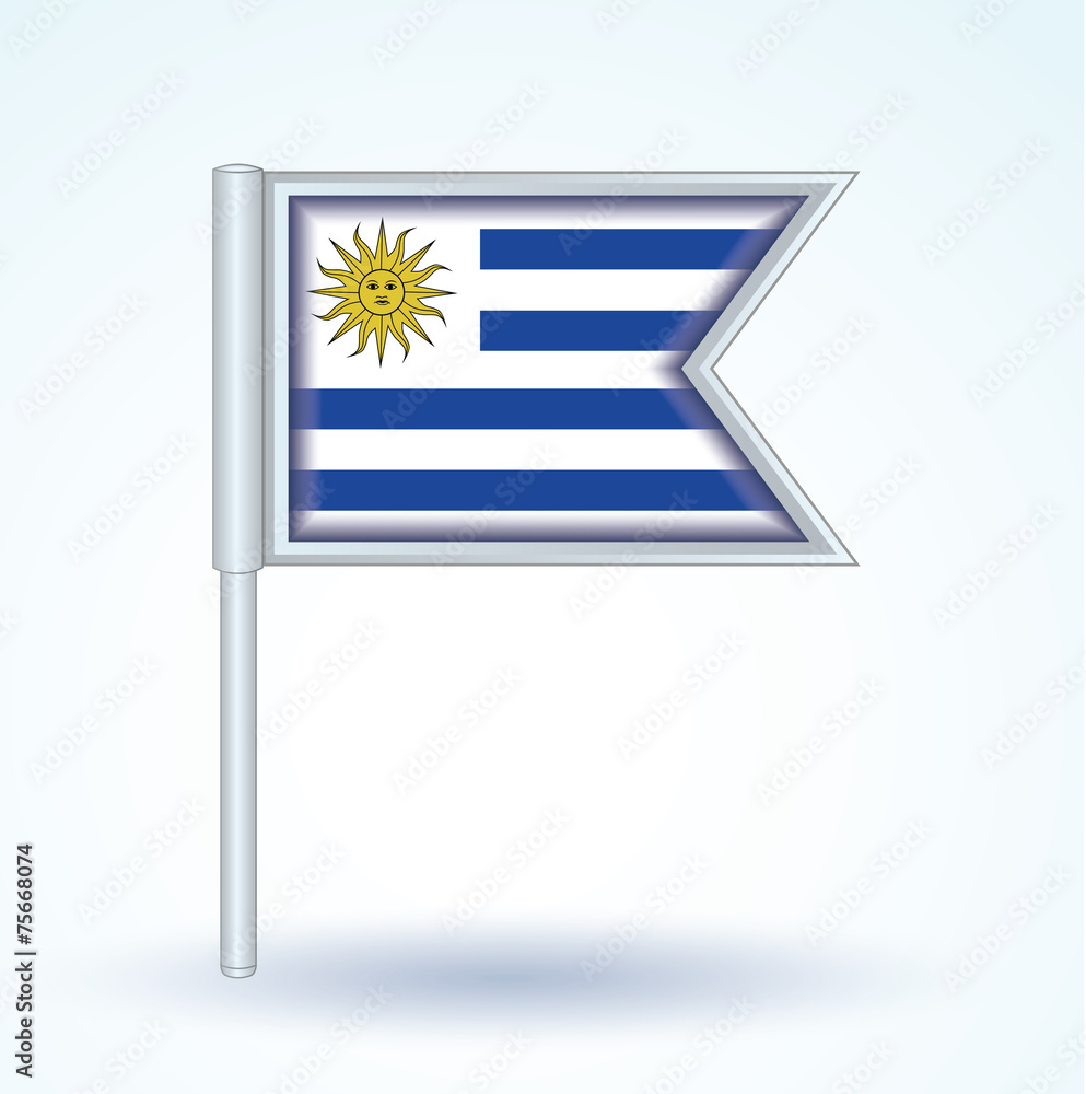 Fototapeta premium Flag set of Uruguay, vector illustration