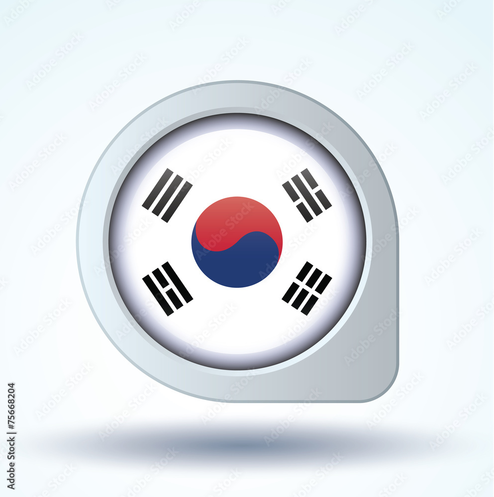 Flag set of South korea, vector illustration Flag set of South korea, vector illustration