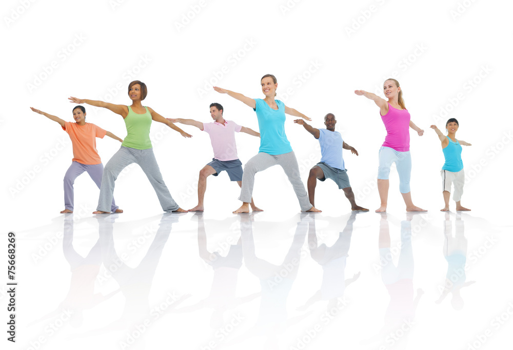 Group Healthy People Fitness Togetherness Exercise Concept