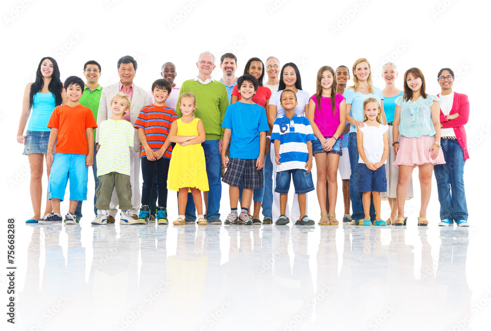 Fototapeta premium Togetherness Unity Variation Happiness Multiethnic Concept