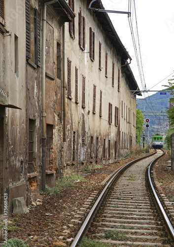 Railway in Como. Italy
