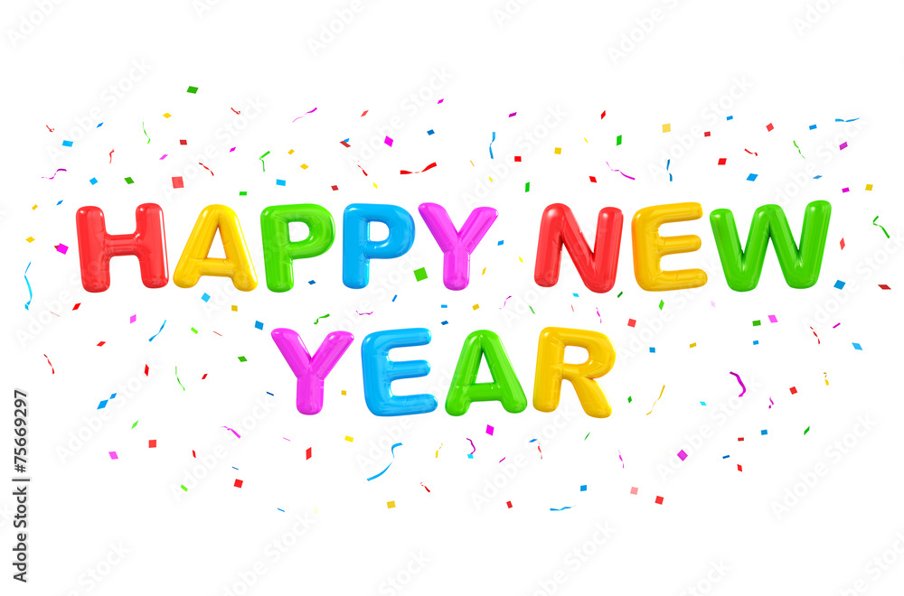 English Multi Colored Alphabet Happy New Year Concept English Multi Colored Alphabet Happy New Year Concept