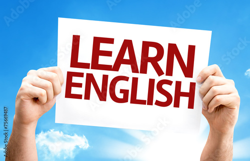 Learn English card with a beautiful day