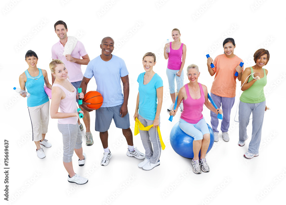 Obraz premium Group Healthy People Fitness Togetherness Exercise Concept