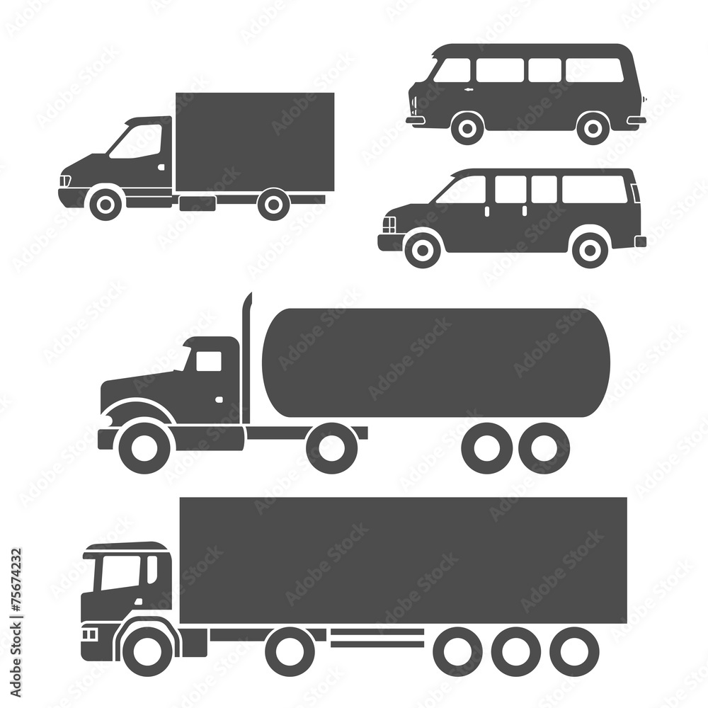 Trucks icons set