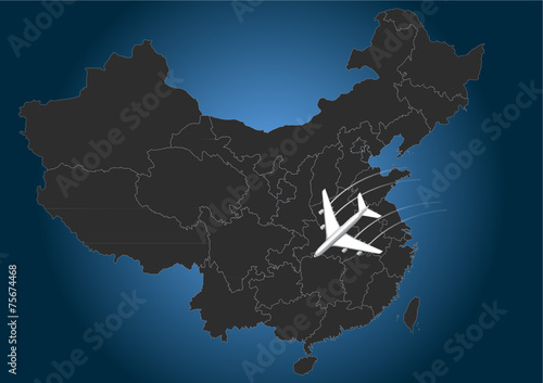 China Airline, map