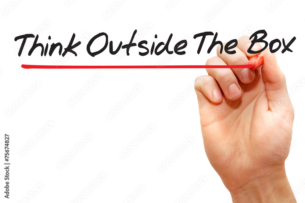 Think Outside The Box with red marker, business concept Think Outside The Box with red marker, business concept