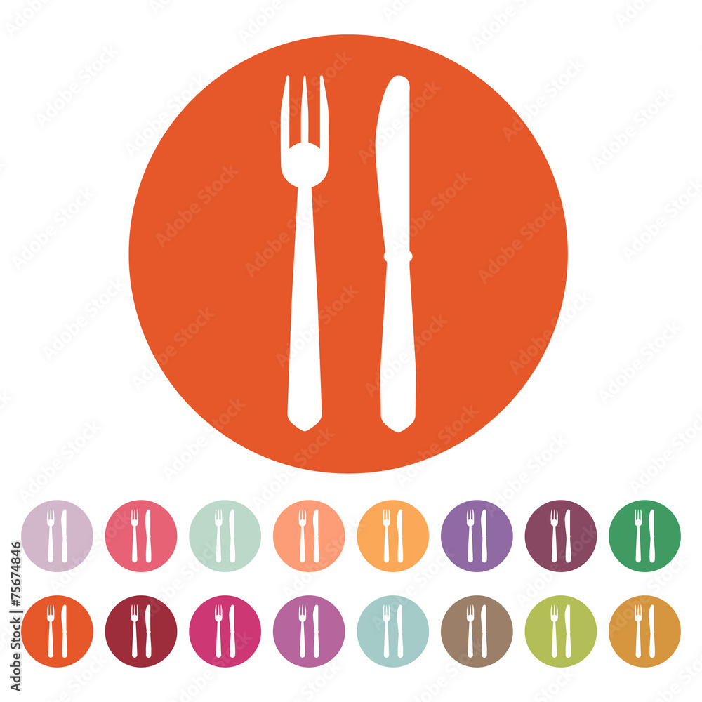 The knife and fork icon The knife and fork icon