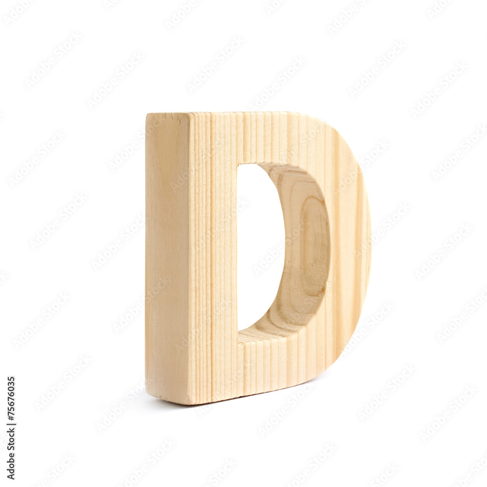 Wooden block letter isolated Wooden block letter isolated