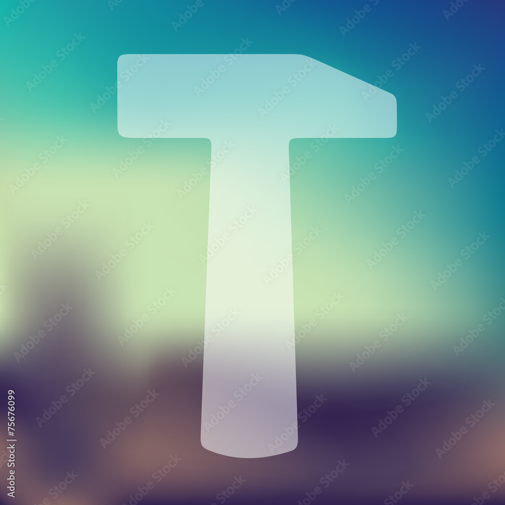 hammer icon on blurred background hammer icon on blurred background