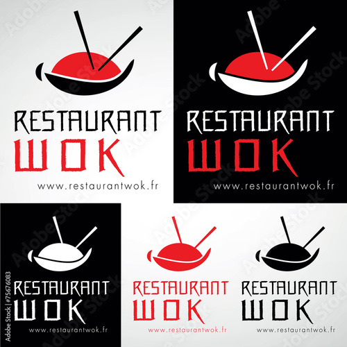 logo restaurant wok asiatique vietnamien chinois