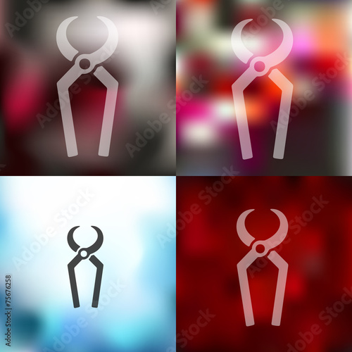 nippers icon on blurred background
