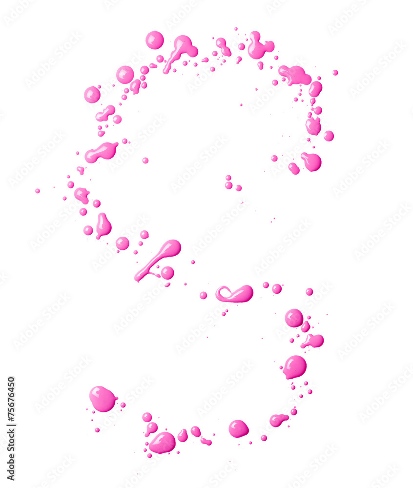 Letter made with the paint drops Letter made with the paint drops
