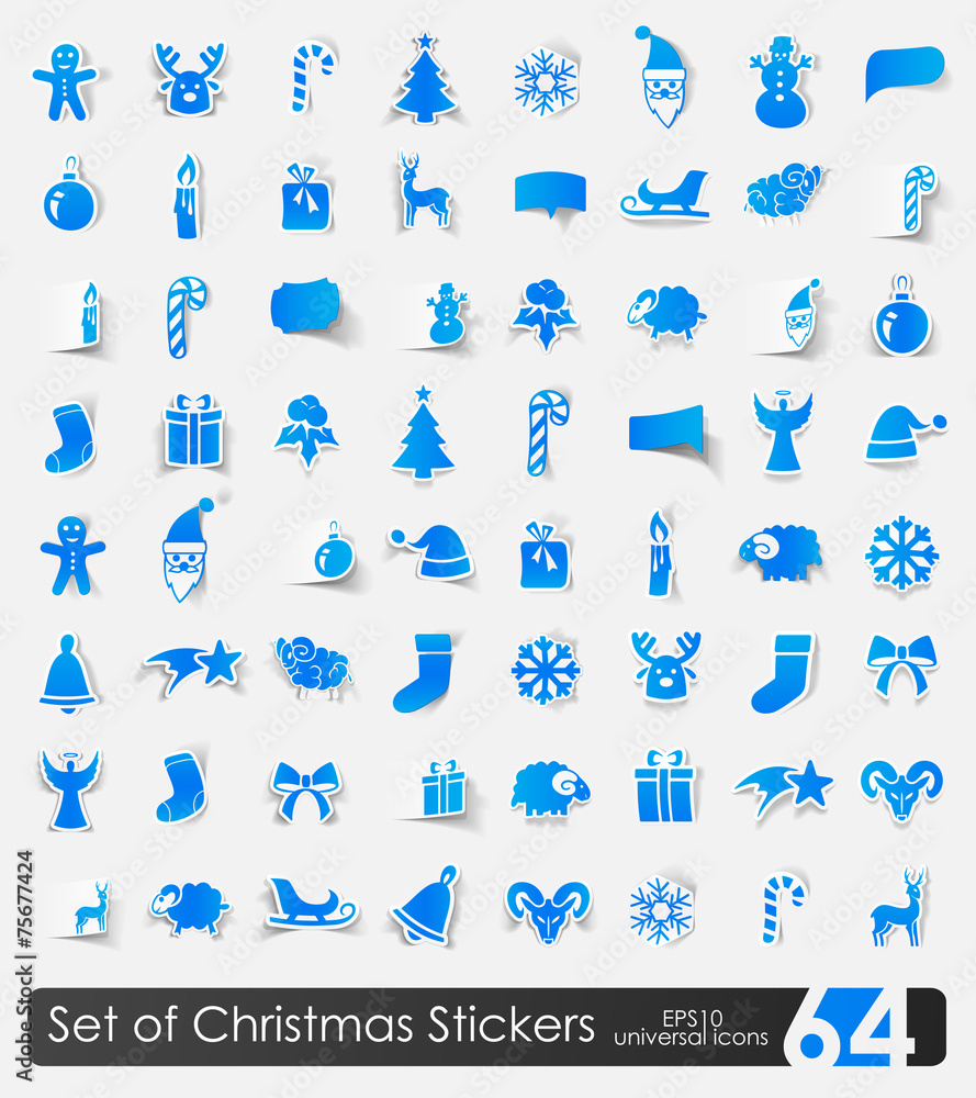 Set of Christmas stickers Set of Christmas stickers