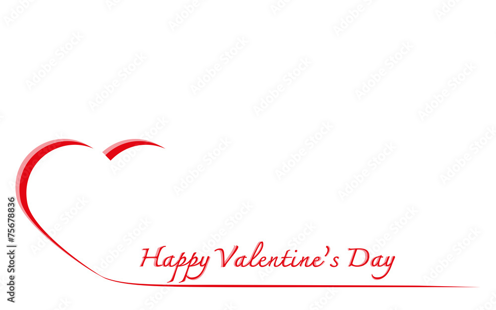Vector illustration ,Heart shape and text valentine on white bac