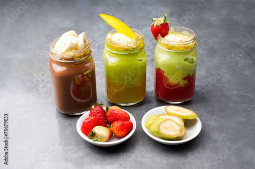Group shot of fruit smoothies