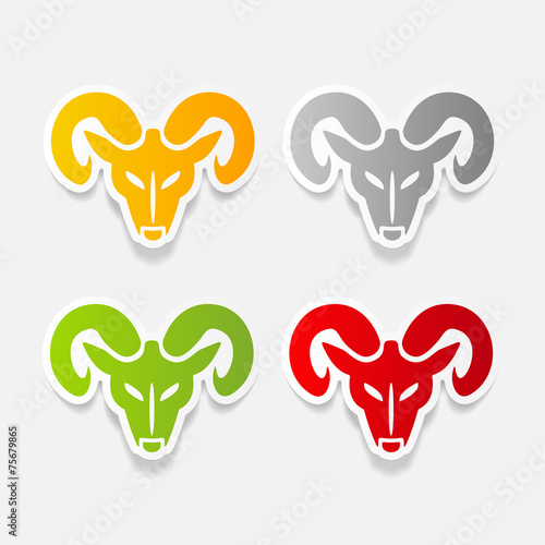 realistic design element: head of the ram