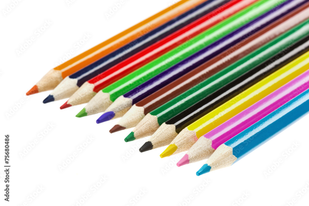 colored pencils isolated on white background colored pencils isolated on white background