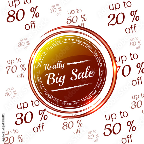 Really big sale vector icon on the numerical background