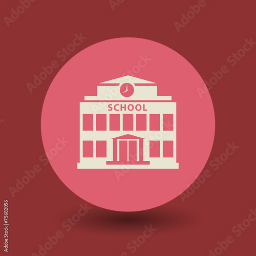 School building symbol, vector