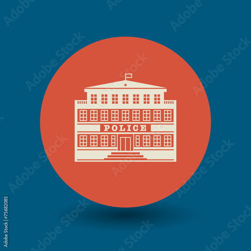 School building symbol, vector