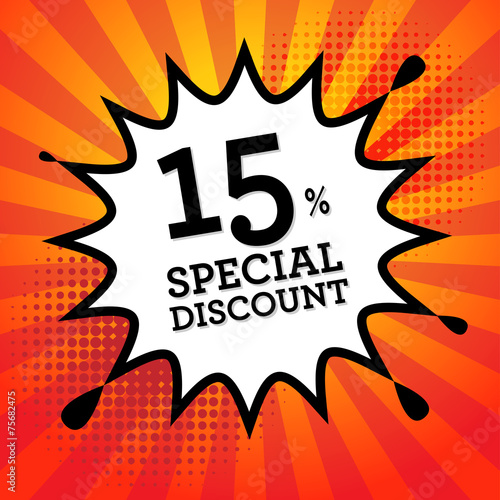 Comic book explosion with text Special Discount, vector