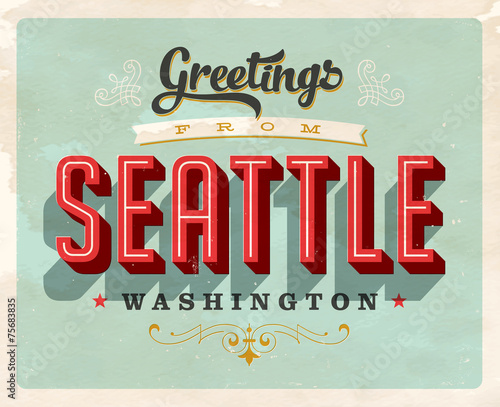 Vintage Touristic Greeting Card - Vector EPS10