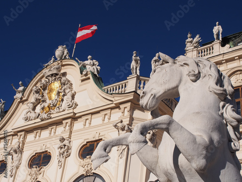 Detail of Belvedere palace in Vienna, Austria