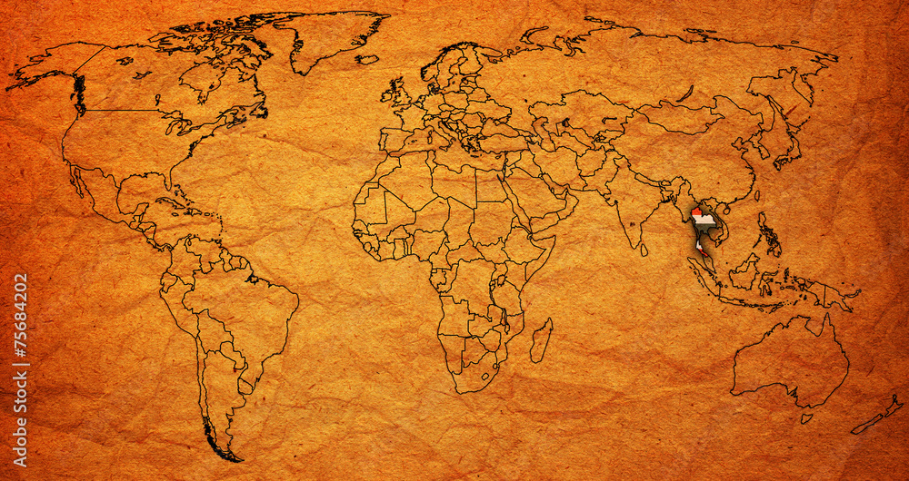 Fototapeta premium thailand territory on world map