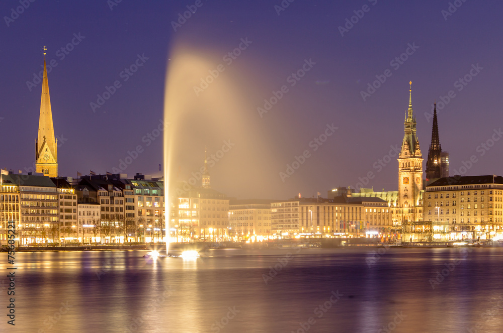 Fototapeta premium Lake Alster, Hamburg, Germany