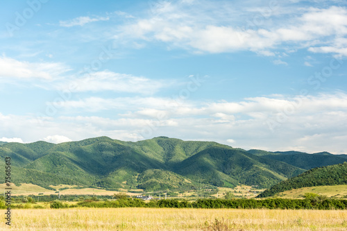 Carpathian Mountains Landscape With Blue Sky In Summer