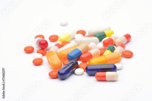 Pills isolated on white background