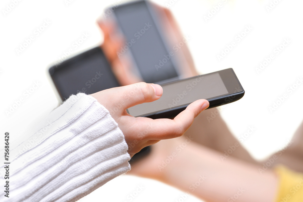 Mobile smart phone in hand