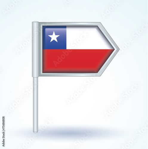 Flag set of Chile, vector illustration