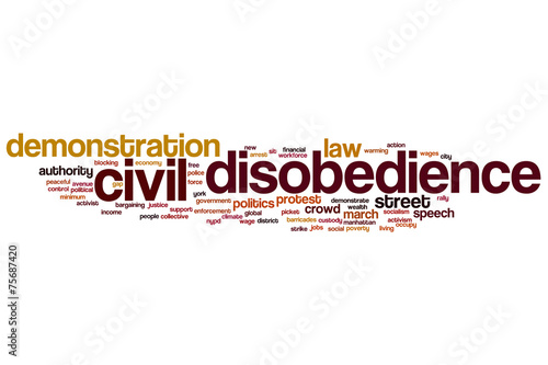 Civil disobedience word cloud photo