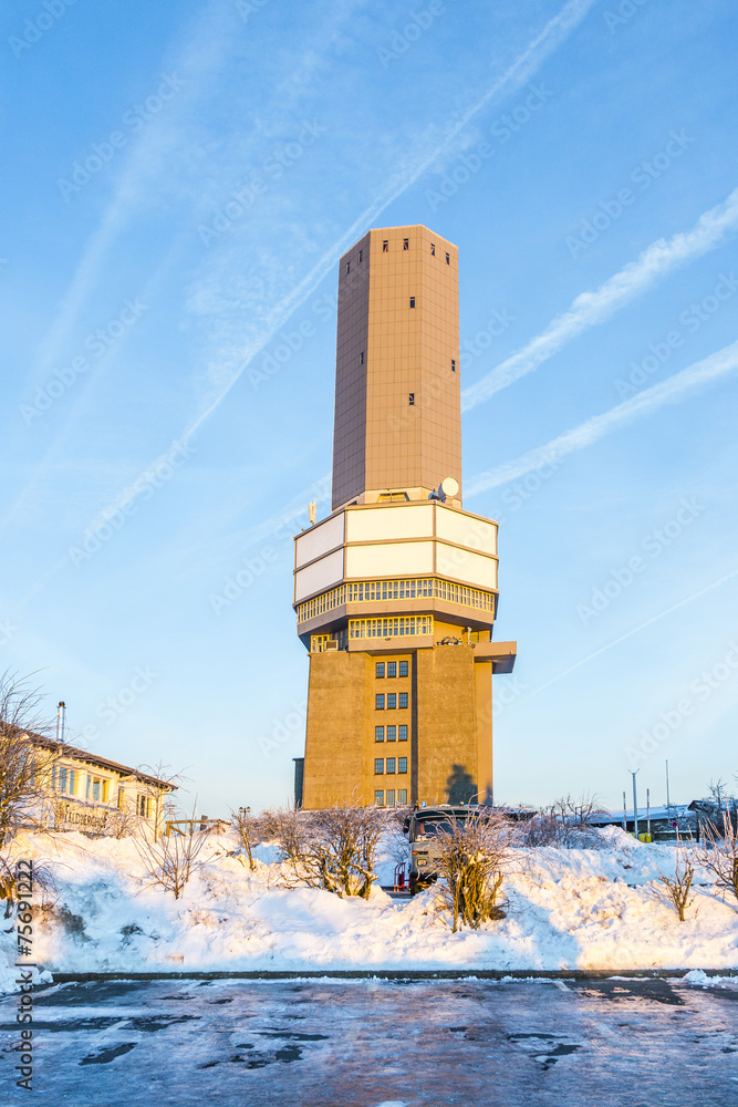 Obraz premium Mount Grosser Feldberg, highest peak of the german Taunus mounta
