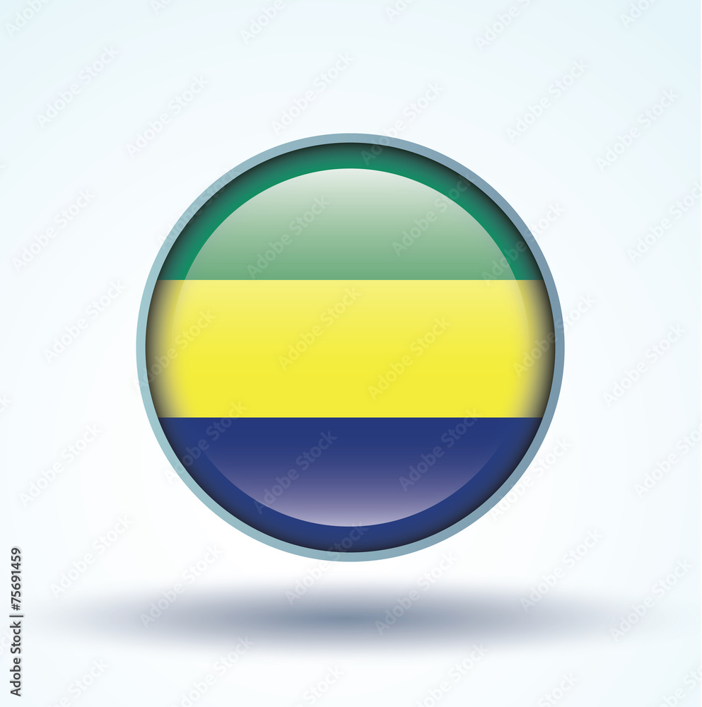 Flag set of Gabon, vector illustration