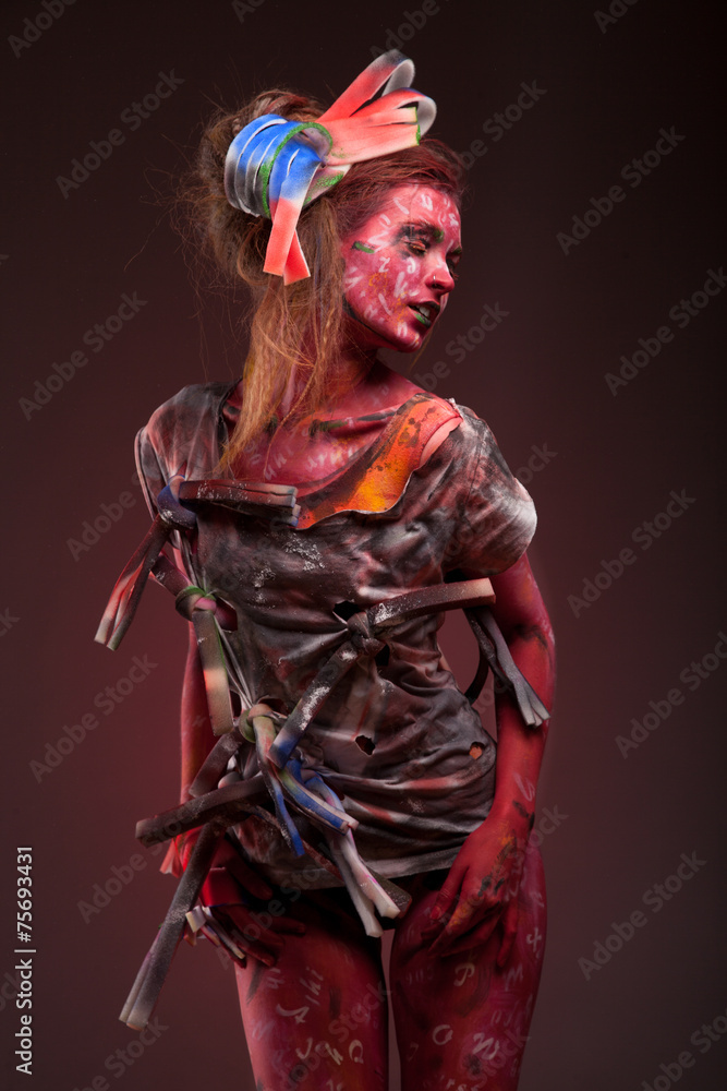 Fototapeta premium hot woman with body-art