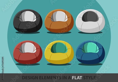Beanbag in a flat style